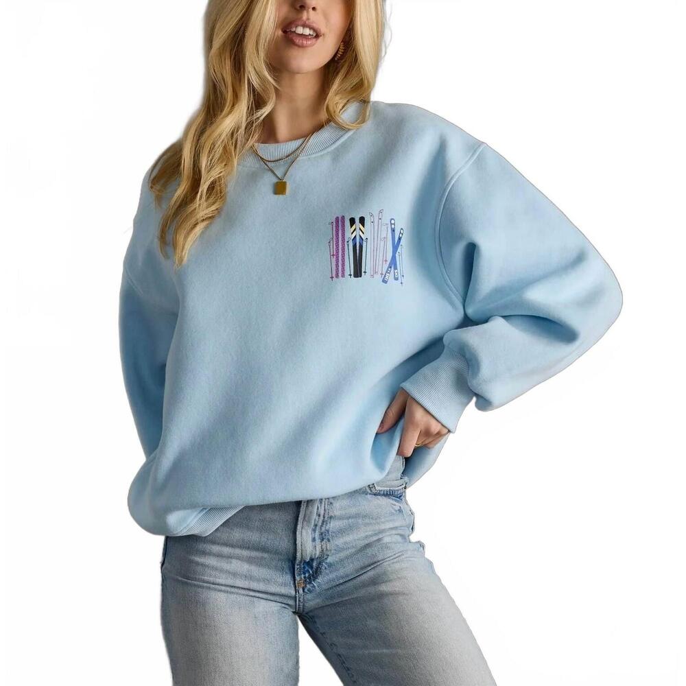 NEW PANACHE apres ski club sweatshirt in light blue